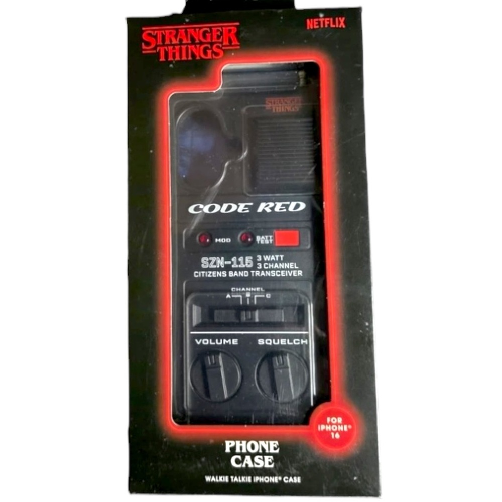 Stranger Things iPhone 16 Walkie Talkie Phone Case Code Red Netflix